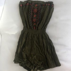 army green romper. Size XS